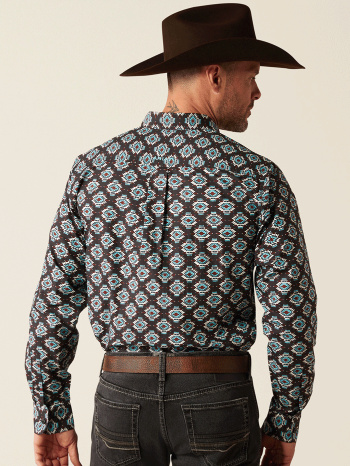 Ariat Men's Paige Fitted Shirt - Black Western Style Long Sleeve Button Down for Casual Wear & Outdoor Activities