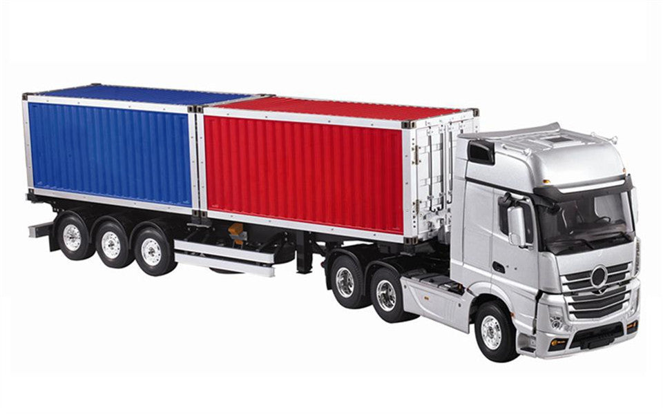 1/14 Scale 3-Axle Metal Chassis 40ft Container Semi Trailer for RC Tractor Truck DIY - 917x202x299mm Radio Controlled Model Truck Accessory - Perfect for Hobbyists, Collectors & RC Vehicle Enthusiasts