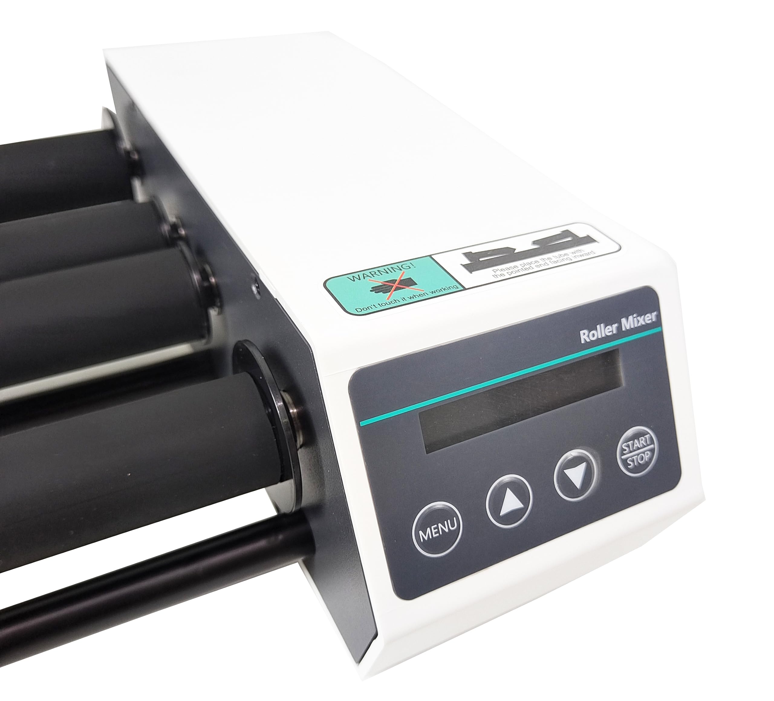 **Lab Roller Mixer - 4 Roller Test Tube Roller Shaker with Brushless Motor, 20-80 RPM Adjustable Speed, Fits φ45-100mm Tubes, 1L Max Capacity (2kg Load) – Ideal for Chemistry, Biology & Medical Lab Research**