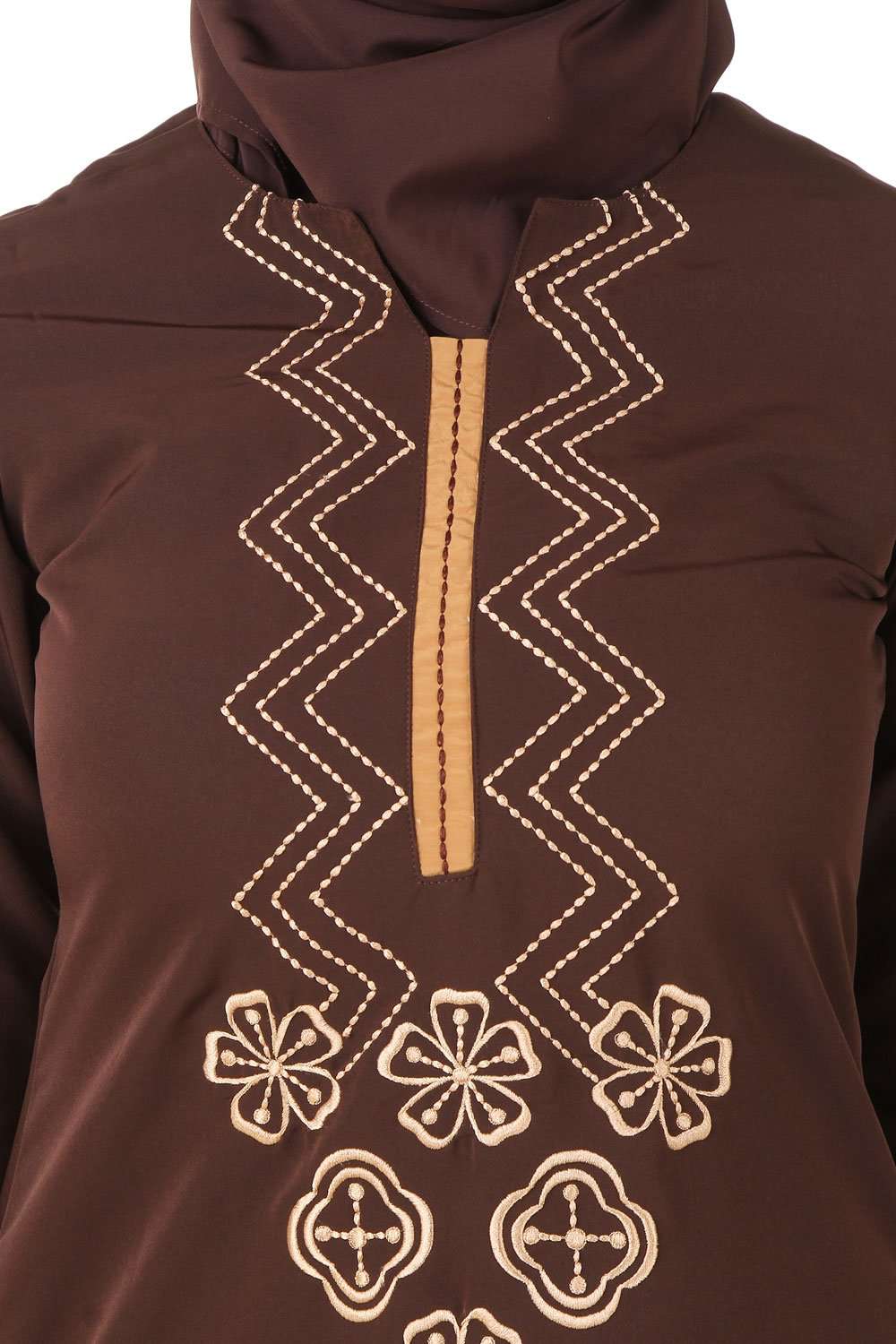 Hasna Brown Kashibo Tunic for Women - Stylish Bohemian Long Blouse with Embroidery - Perfect for Casual Wear, Beach Cover-Up & Festival Outfits