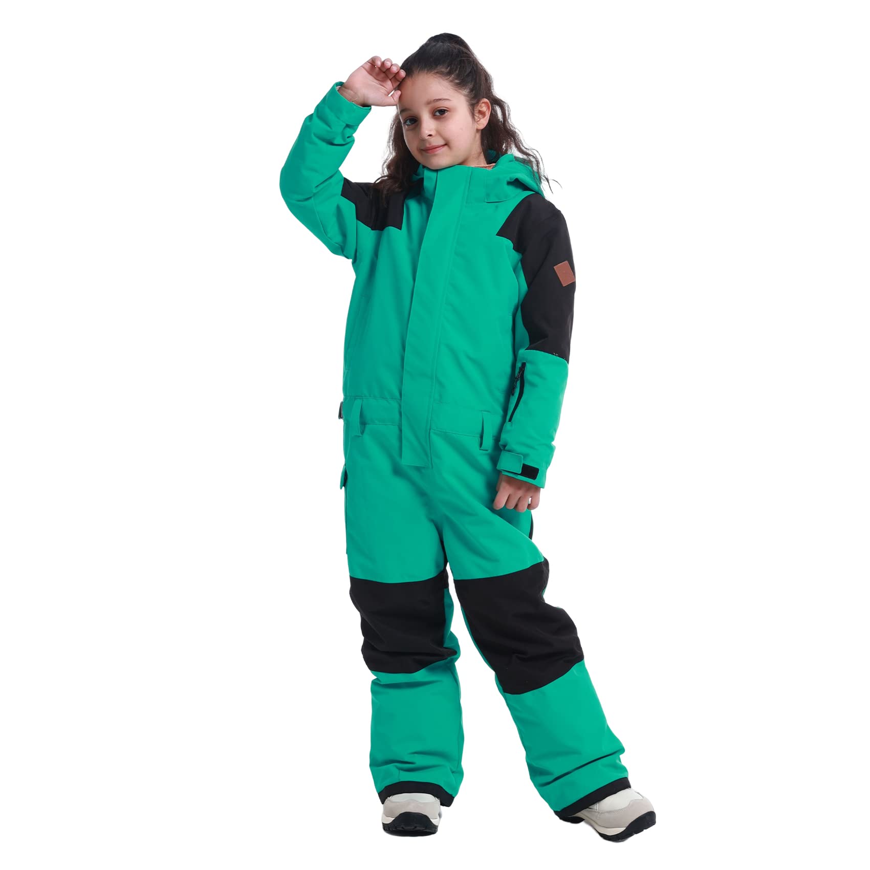 GSOU SNOW Kids Waterproof Windproof Ski Suit - One Piece Snowsuit for Boys & Girls, Winter Snowboard Jumpsuit Coveralls for Skiing, Snow Play & Outdoor Activities