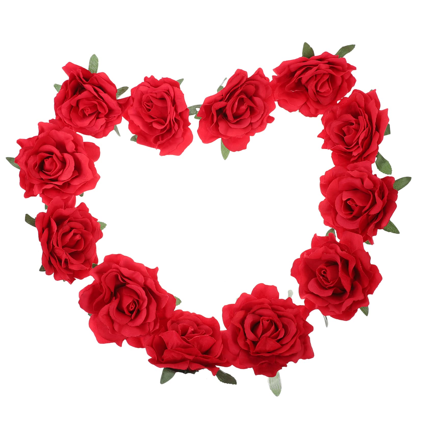 FOMIYES 12-Piece Red Artificial Rose Hair Clips Set for Women & Girls - Perfect for Weddings, Parties, and Special Occasions | Elegant Floral Hair Accessories for Bridal, Prom, and Daily Styling