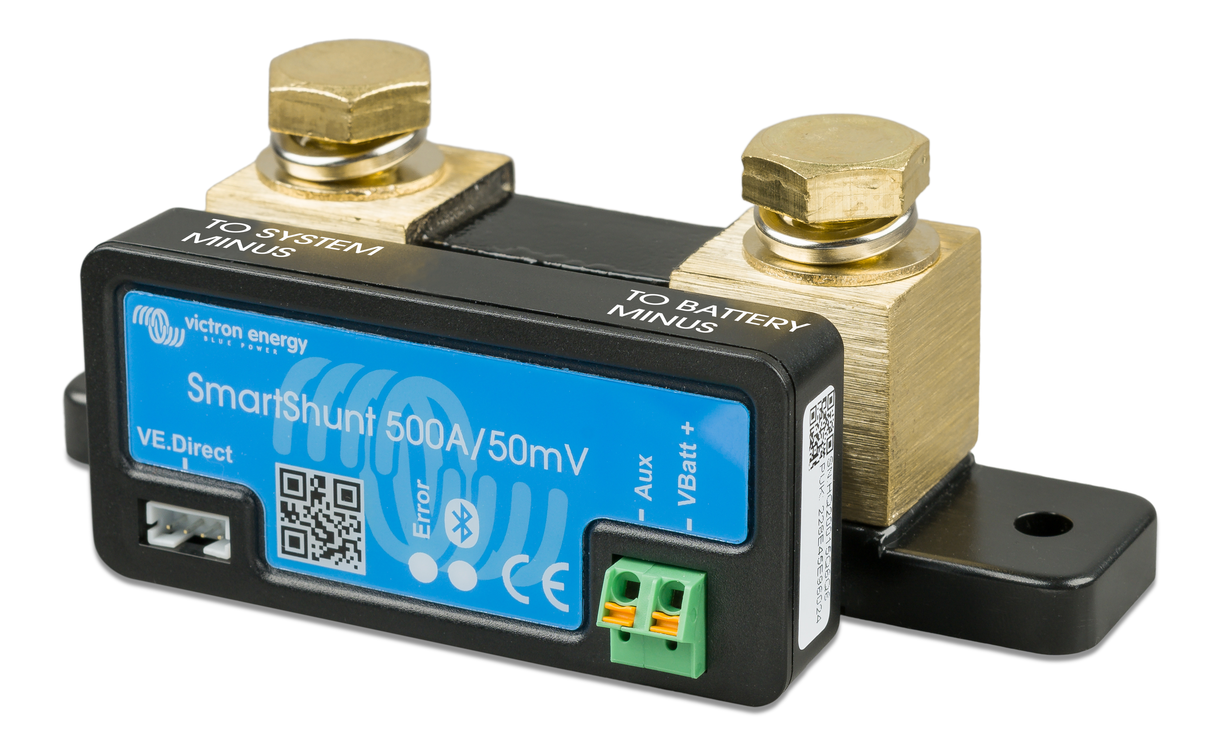 Victron Energy SmartShunt 500A/50mV Battery Monitor - Bluetooth Battery Shunt for RVs, Boats & Solar Systems | Accurate Battery Monitoring for Lithium, AGM & Lead-Acid Batteries | Perfect for Marine, Off-Grid & Mobile Power Applications