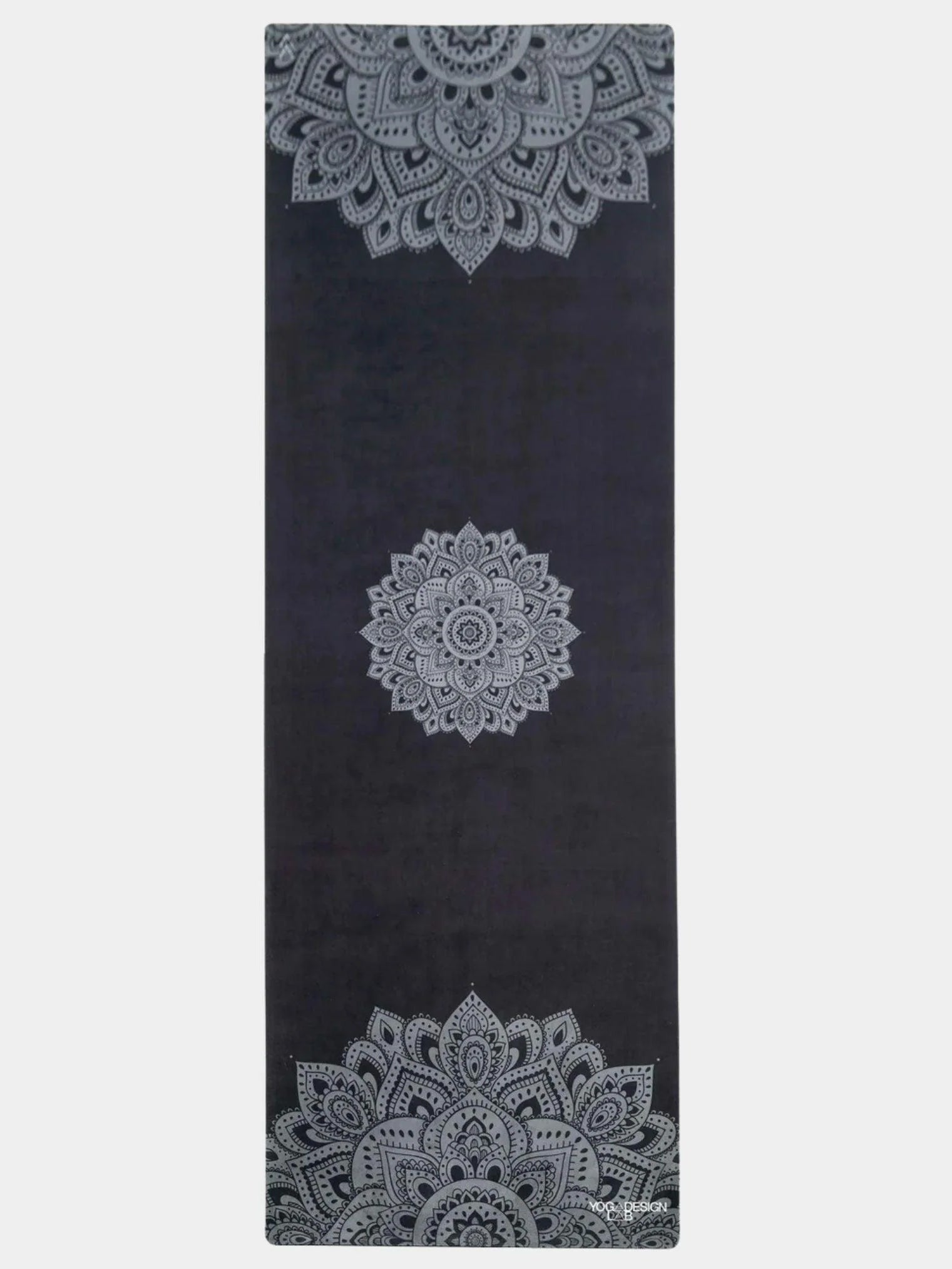Yoga Design Lab Travel Mat 1.5mm - Ultra Thin Non Slip Yoga Mat for Travel & Home Practice - Mandala Black Pattern - Perfect for Yoga, Pilates, Meditation & Gym Workouts