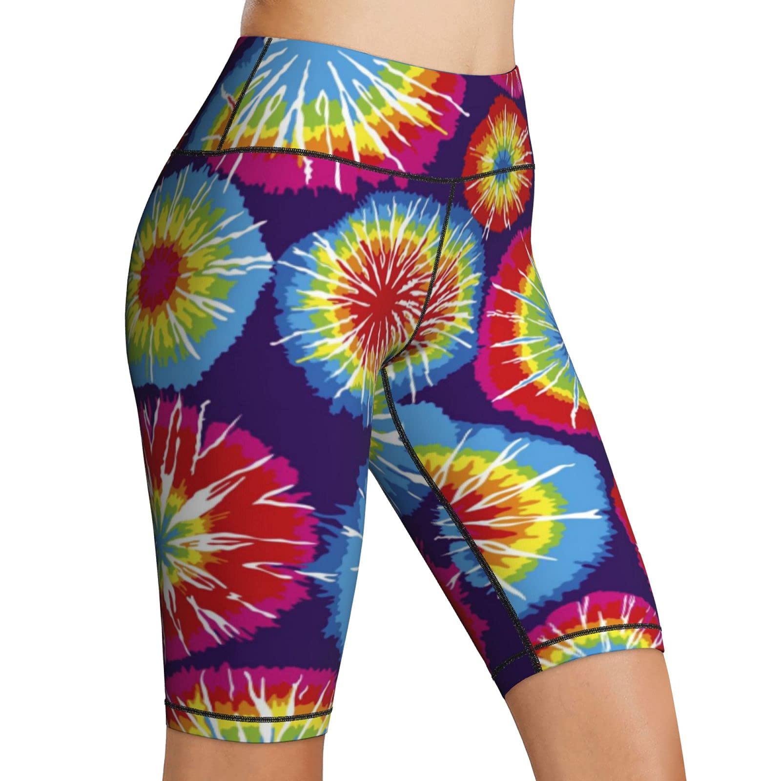 AXZWBLO Women's High Waist Yoga Shorts with Tummy Control - Printed Workout Shorts for Women & Girls - Perfect for Yoga, Gym, Running & Fitness Activities