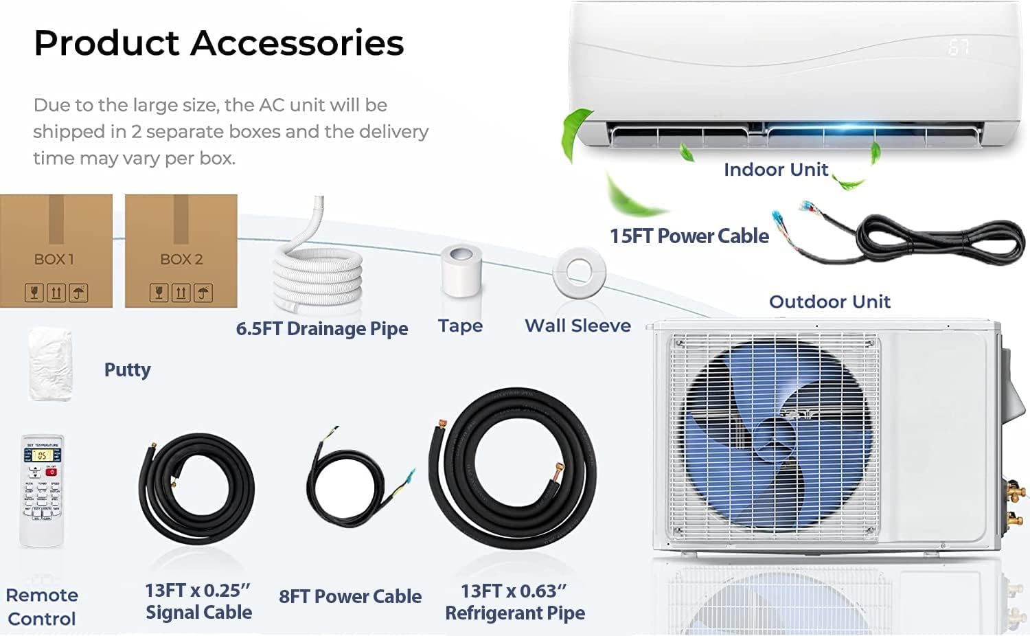 SIMOE 9000BTU Mini Split AC - 208-230V Wall-Mounted Inverter Air Conditioner & Heat Pump System | Energy Efficient 2/3 Ton Ductless HVAC with 17 SEER2 Rating | Perfect for Bedrooms, Living Rooms & Small Offices