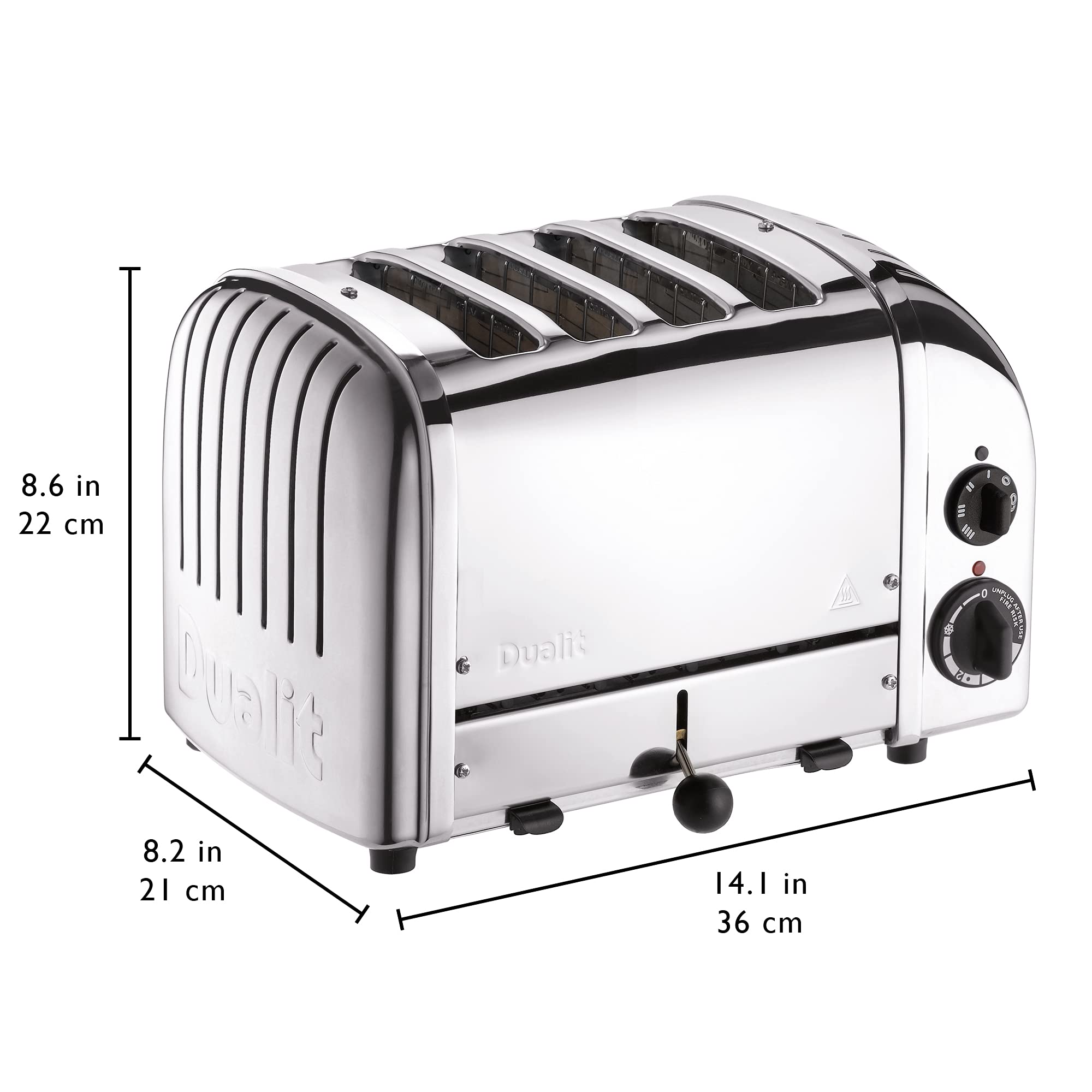 Dualit Classic 4-Slice NewGen Toaster - Stainless Steel, Handcrafted in UK - Replaceable ProHeat Elements - Defrost & Reheat Function - Mechanical Timer - Perfect for Breakfast, Brunch & Entertaining