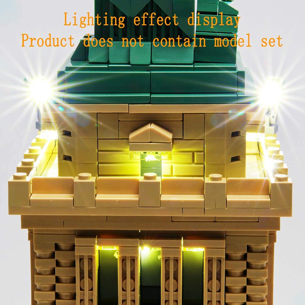 GEAMENT LED Lighting Kit for Statue of Liberty - Compatible with Lego Architecture 21042 Building Set (Model Not Included) - Perfect for Home Decoration, Gift Ideas & Lego Enthusiasts