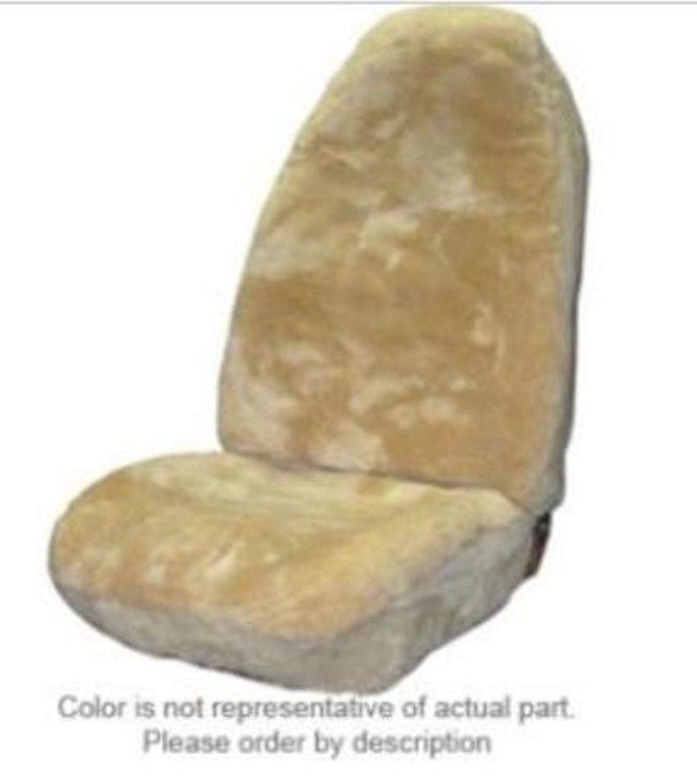 Premium Universal High Back Bucket Seat Cover - Soft Sheepskin Car Seat Protector (Mushroom Color) for Cars, Trucks & SUVs - Enhance Comfort & Style for Long Drives & Road Trips