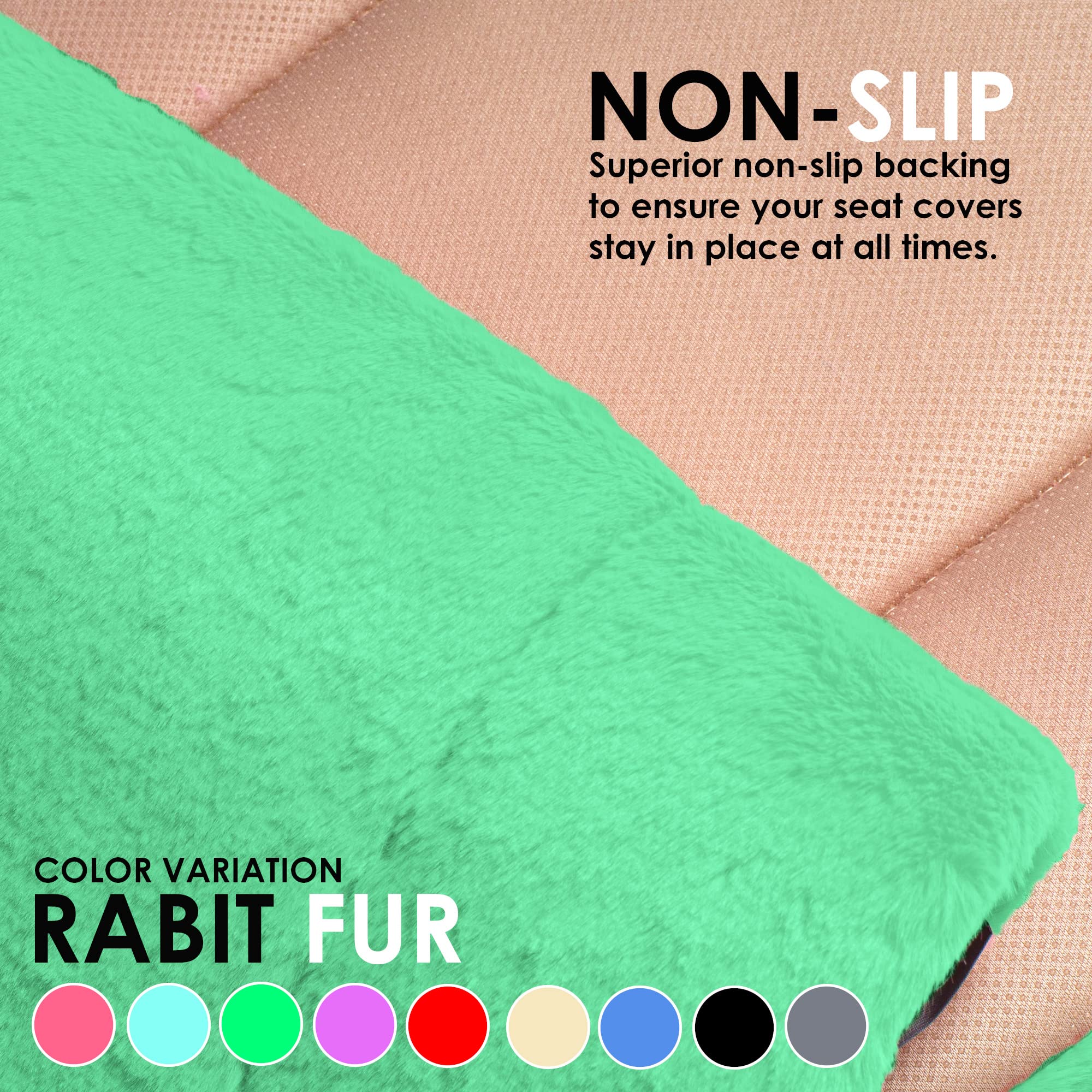 Premium Faux Rabbit Fur Car Seat Covers - Universal Fit for SUV, Sedan, Van | Airbag Compatible | Soft Winter Car Accessories for Comfort & Luxury Driving