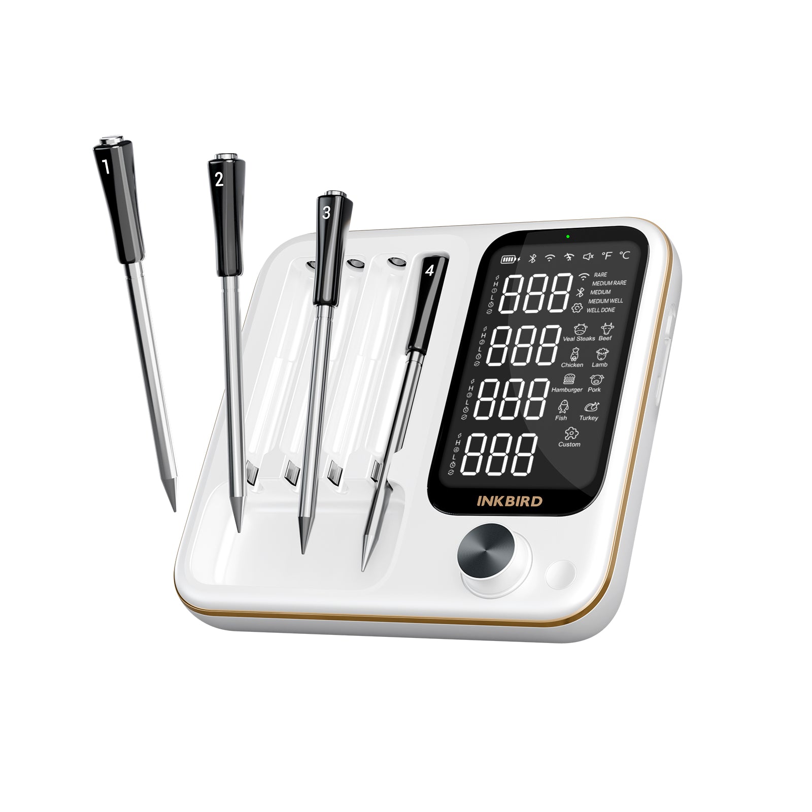 Wireless Meat Thermometer with WiFi & Bluetooth - INT 14 BW for Smart Cooking, Grilling, Smoking & Baking