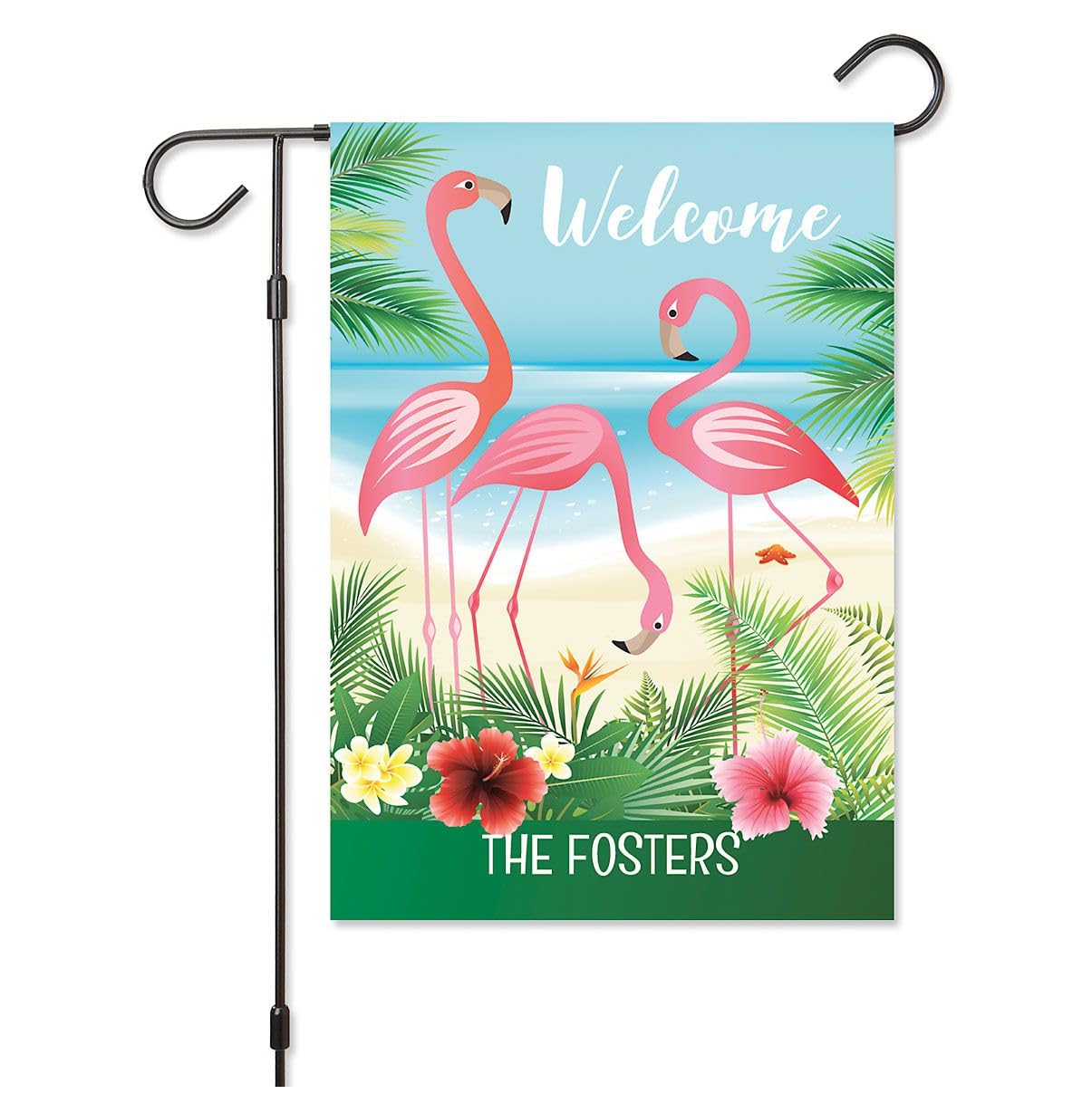 Personalized Outdoor Flamingo Single-Sided Garden Flag - 12