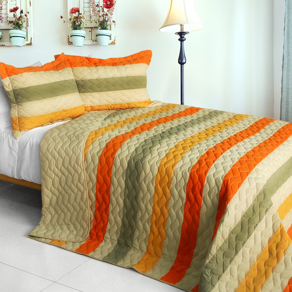 Secret Angel 3-Piece Patchwork Quilt Set - Full/Queen Size Bedding - Cozy Farmhouse Style Quilt for Master Bedroom, Guest Room & Dorm Decor