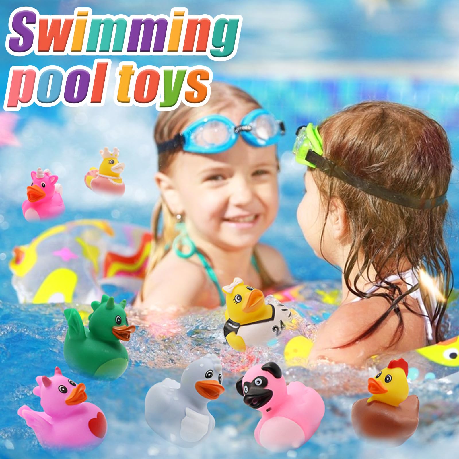 100 Pack Bulk Rubber Duck Bath Toys - Fun Floating Ducks for Kids, Baby Showers, Birthday Gifts & Classroom Prizes | Perfect for Pool, Beach, Summer Parties & Jeep Decorations | Durable Bathtub, Party Favors & Water Play Toys