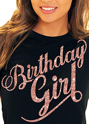 Birthday Girl - Rose Gold Flourish (Black)
