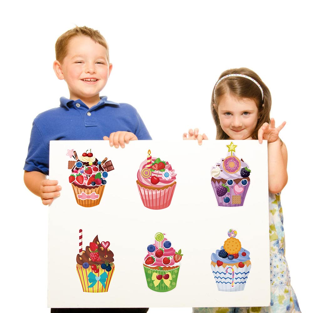 DIY Cupcake & Cake Sticker Maker Kit - Sweet Treats & Dessert Stickers for Kids, Students, Party Favors & Scrapbooking - Fun Baking Themed Arts & Crafts for Birthdays, Classrooms & DIY Projects