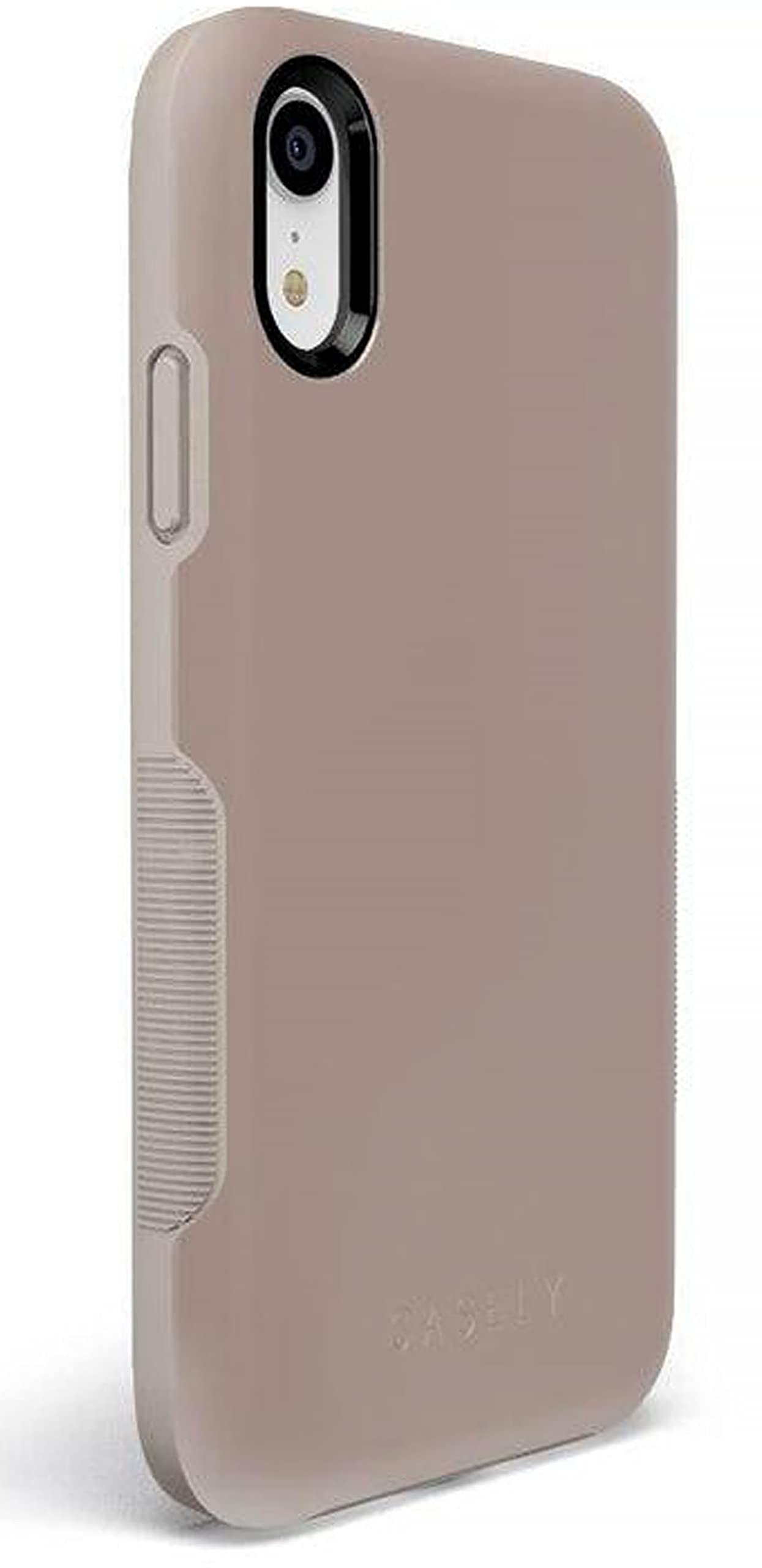 Casely iPhone XR Case - Taupe on Nude Solid Beige Aesthetic Cream Phone Cover | Slim Protective Shockproof Case for Women & Men | Perfect for Work, Travel & Everyday Use