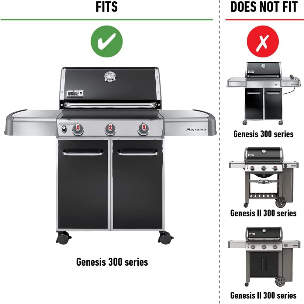Weber 7621 Flavorizer Bar Set for 300 Series Grills - Gray Replacement Parts Bundle with Deco Essentials Heat Resistant Oven Mitts (Pair, Red) - Perfect for BBQ, Grilling, and Outdoor Cooking