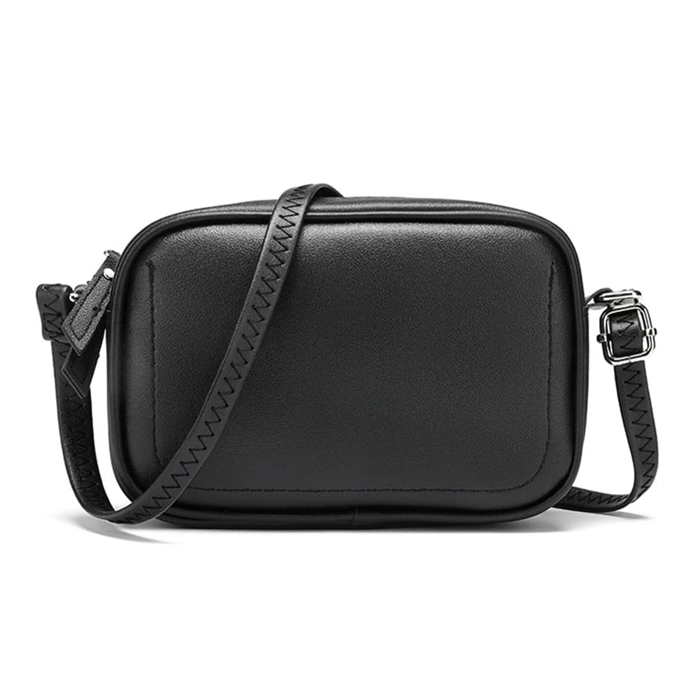 XARHAO Women's Genuine Leather Crossbody Bag - Small Adjustable Shoulder Purse for Ladies, Stylish Messenger Handbag & Travel Satchel with Wallet (Black) - Perfect for Daily Use, Shopping, Work & Travel