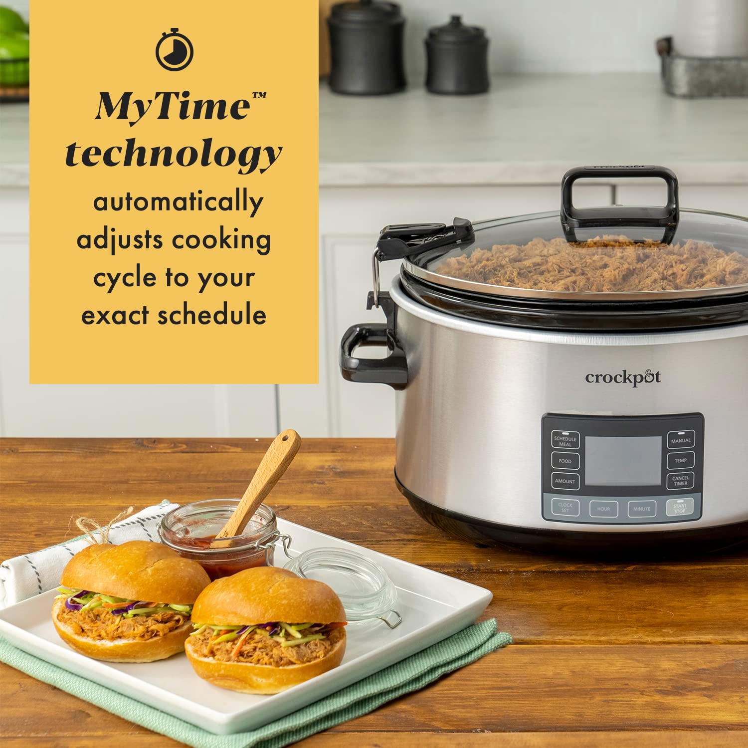 Crock-Pot 7-Quart Programmable Slow Cooker with Digital Timer & Locking Lid - Stainless Steel Kitchen Appliance for Family Meals, Potlucks & Holiday Gatherings - Ideal for Soups, Stews & Meal Prep
