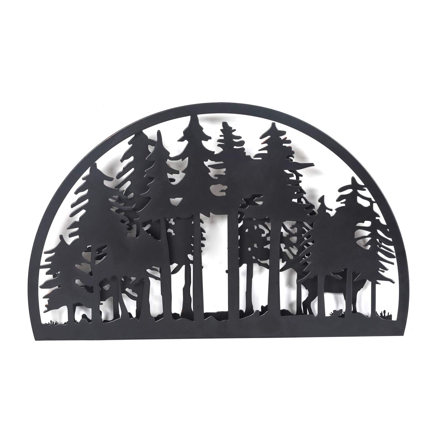 Black Metal Wall Art Panel - Modern Indoor Outdoor Wall Sculpture for Home & Garden Décor - Perfect for Living Room, Bedroom, Patio & Office Decor