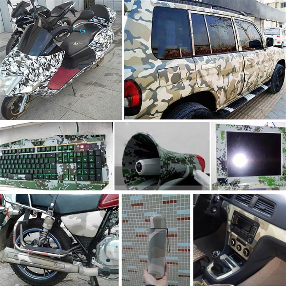 Camouflage Car Vinyl Wrap Film - Digital Camo Auto Adhesive Sticker for Interior & Exterior Decoration - 12x39.4 inch (30x100cm) - Perfect for Cars, Trucks, Motorcycles & DIY Projects