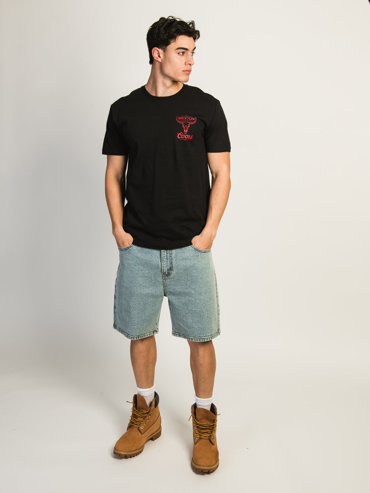 Brixton Coors Round Up T-Shirt for Men - Comfortable Cotton Tee for Casual Wear, Outdoor Activities, and Music Festivals
