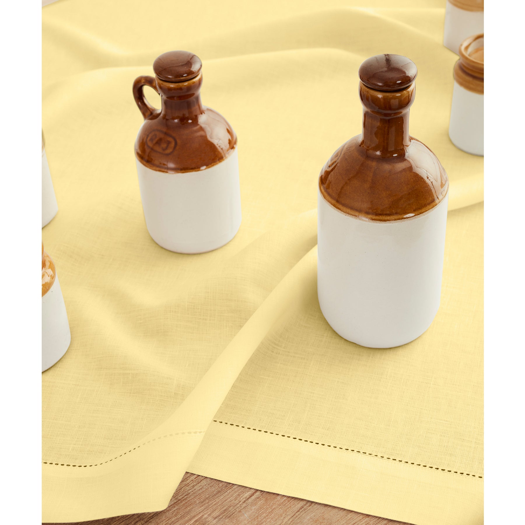 Classic Hemstitch Table Throw - Elegant Linen Table Runner for Dining Room Decor, Wedding & Holiday Table Settings