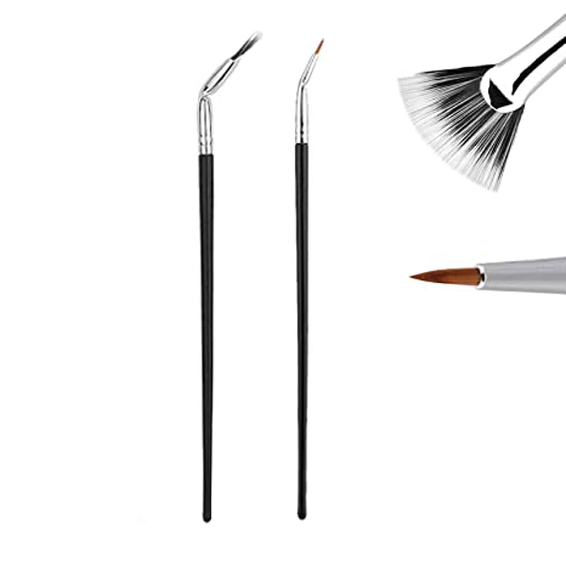 Angled Fan-Shaped Eyelash Brush - Professional Mascara Brush & Lash Comb for Perfect Volume & Separation | Ideal for Salon, Home Makeup & Travel Cosmetics