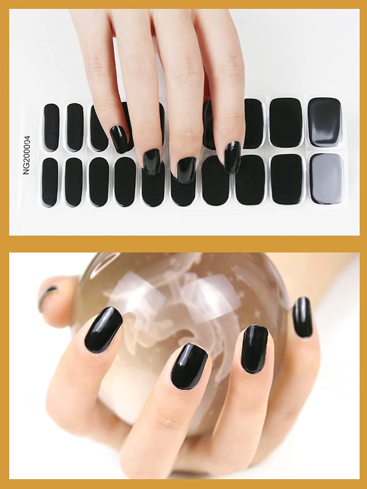 20PCS Gel Nail Polish Strips - Long Lasting Adhesive Nail Wraps with Nail File & Stick | Waterproof DIY Nail Art Stickers for UV/LED Lamp | Perfect for Salon, Home Manicure & Party Nail Designs