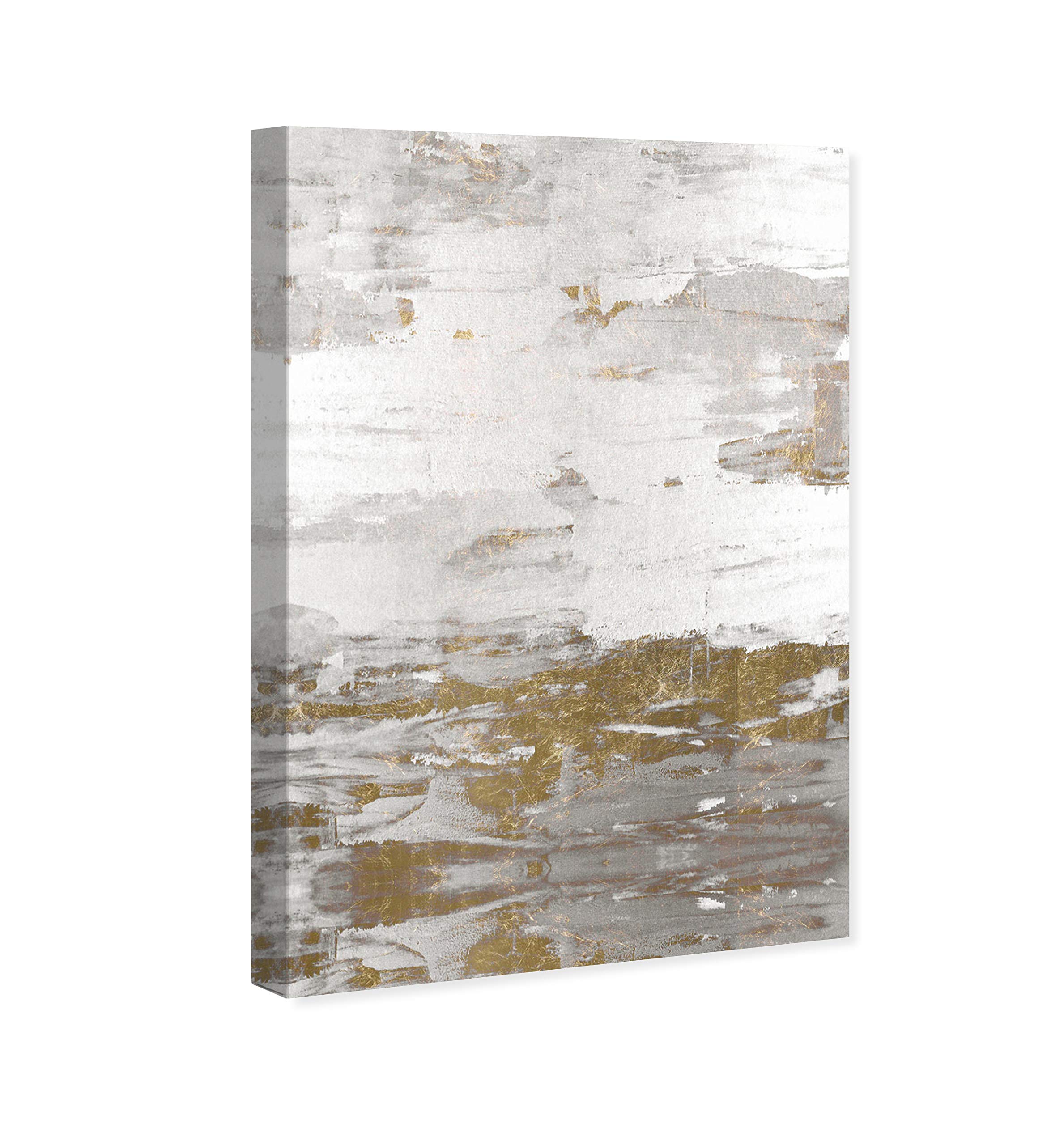 Abstract Wall Art Canvas Print 'Tall Sensation' - 24x36 Inch Modern Home Decor in White & Gold | Perfect for Living Room, Bedroom & Office Decor