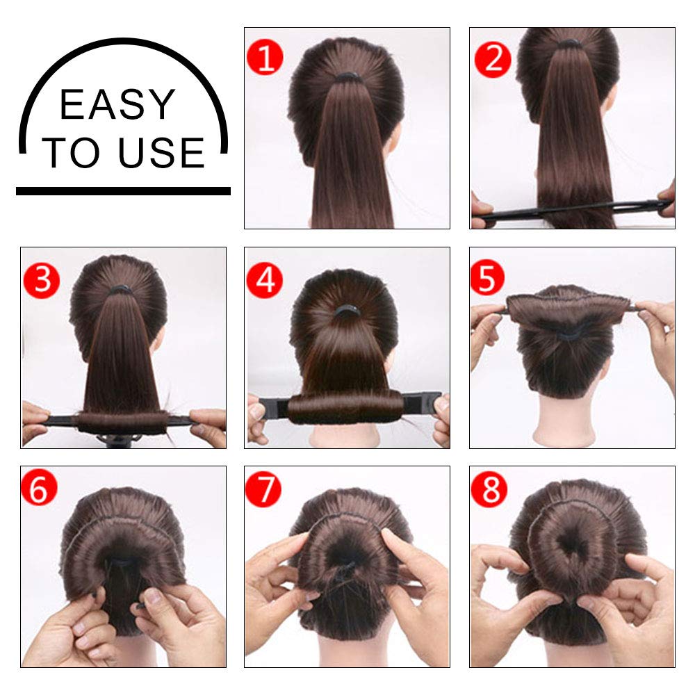 Chrontier 3PCS Blonde Hair Bun Maker - Easy Snap Donut for Updos, Ponytails & French Twist | DIY Hair Styling Tool for Ballet, Dance & Everyday Use | Women & Girls Hair Accessories