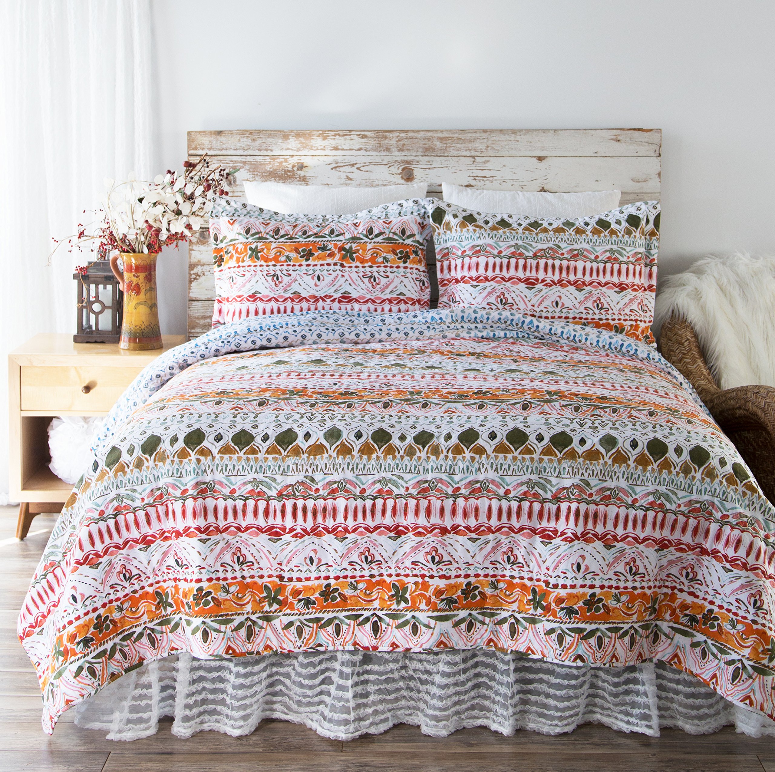 Boho Limerick Quilt Set Full/Queen 3-Piece - Soft Bohemian Bedding for Cozy Bedroom Decor | Perfect for Guest Rooms & Master Suites