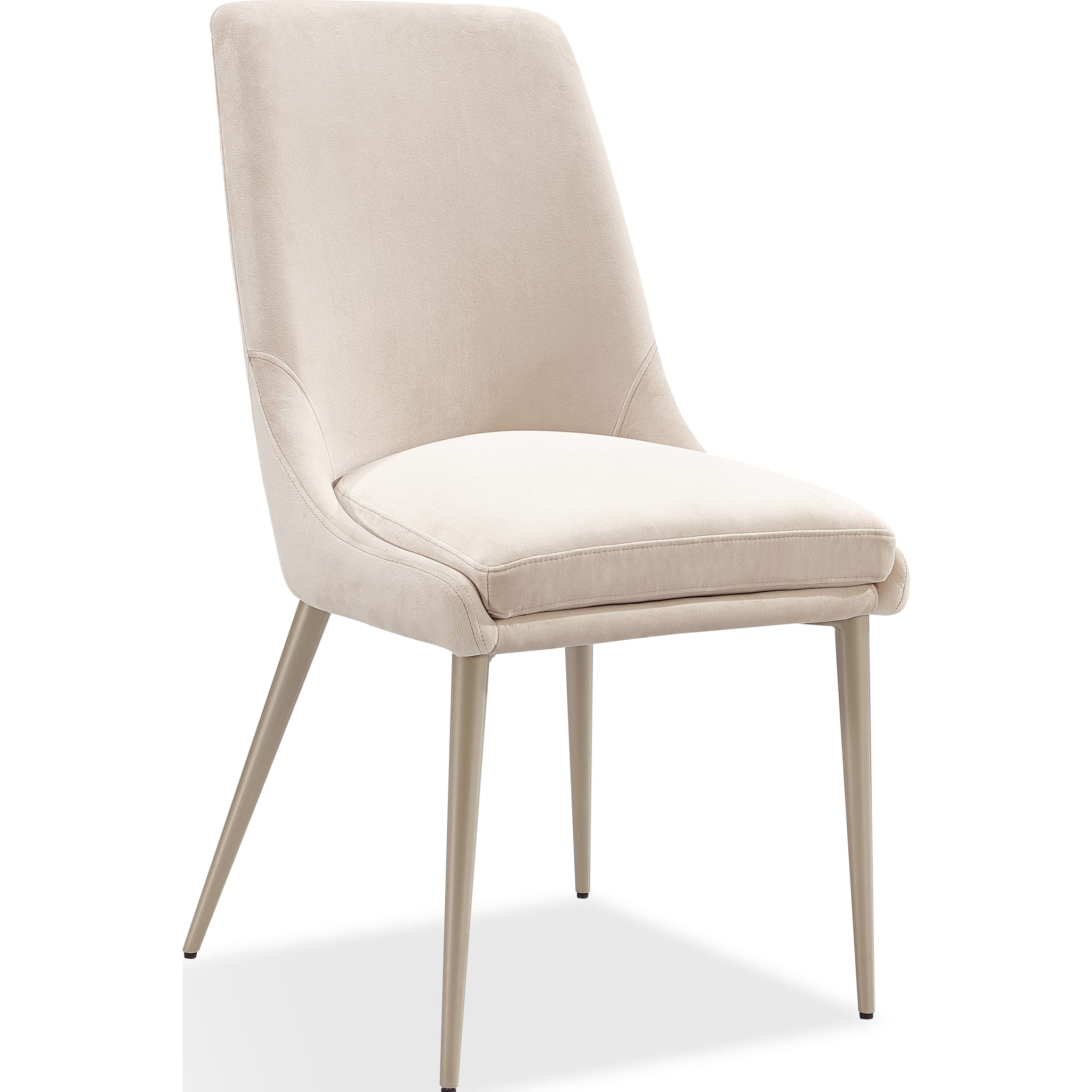 Winston Upholstered Dining Chair with Metal Legs in Cream & Champagne - Modern Kitchen & Dining Room Furniture for Home & Restaurant Use