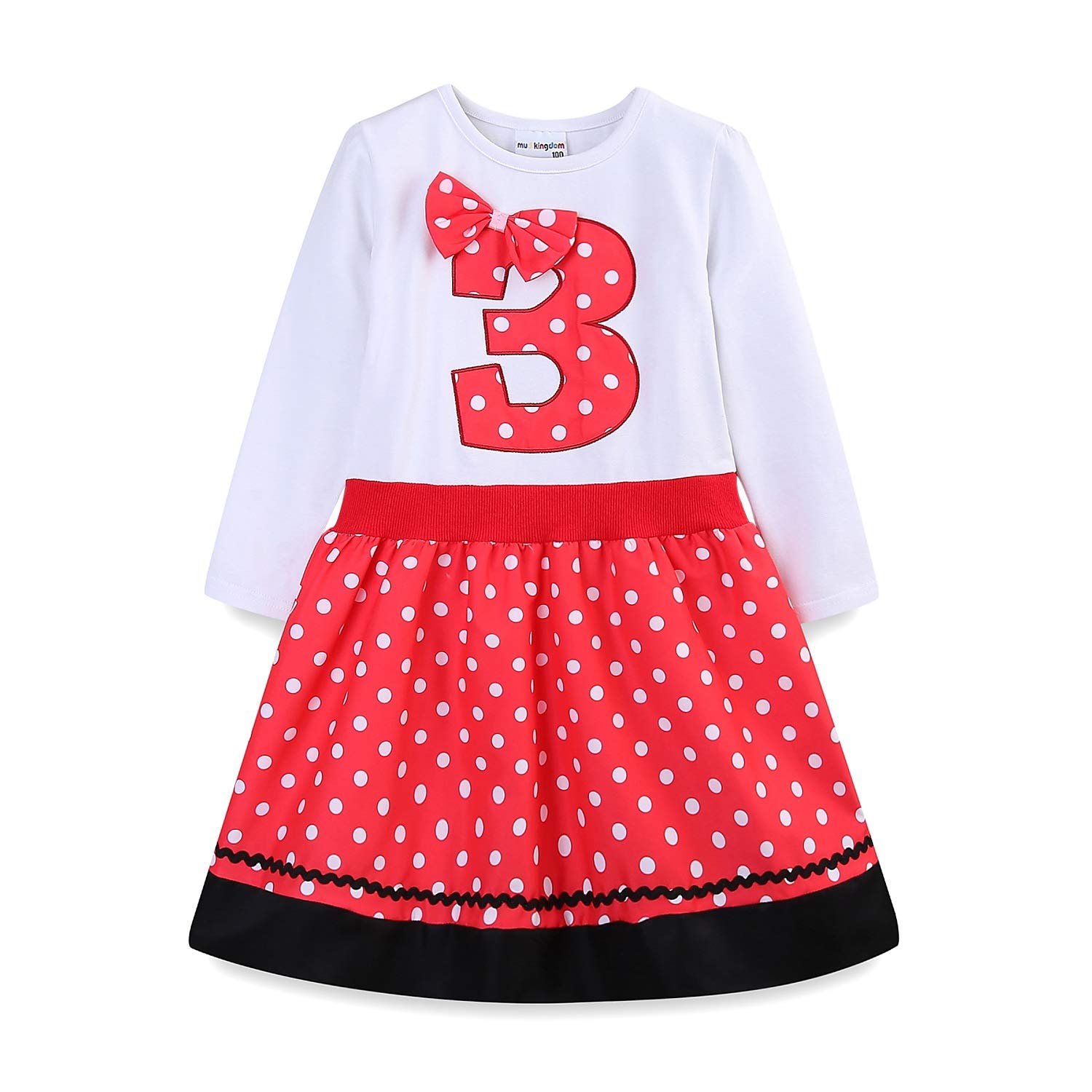 Adorable Polka Dot Birthday Dress for Girls - Mud Kingdom Cute Number Outfit | Perfect for Birthday Parties, Photo Shoots & Special Occasions