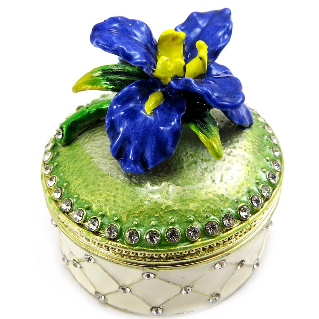 Elegant Blue 'Iris' Jewelry Box - Premium Velvet-Lined Storage Case for Necklaces, Rings & Earrings - Perfect for Travel, Gifts & Home Organization