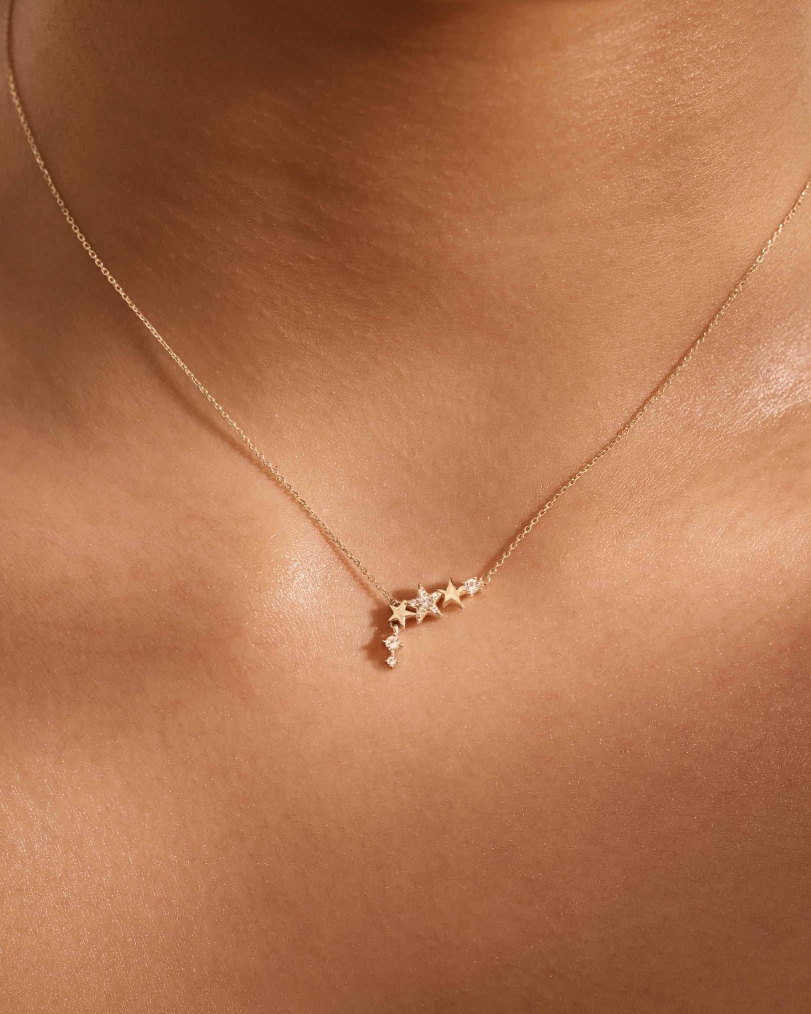 14K Solid Gold Stardust Lab-Grown Diamond Necklace for Women - Elegant Everyday Jewelry & Special Occasion Gift