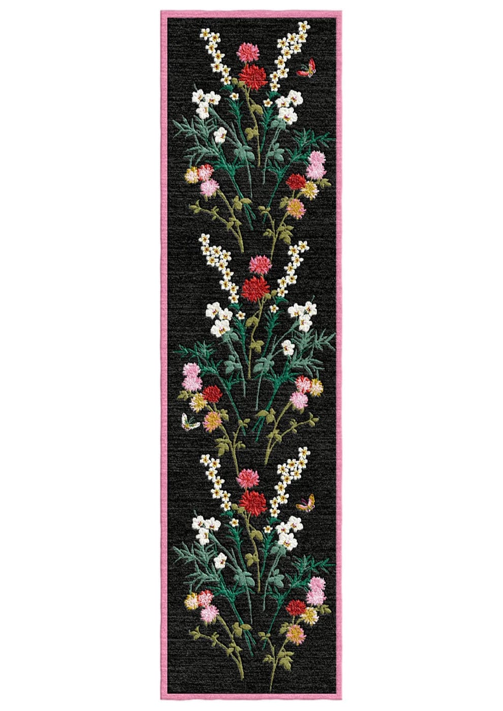 Premium Sardinian Pink Hand-Tufted Runner Rug - Floral Design for Hallway, Bedroom & Living Room Decor