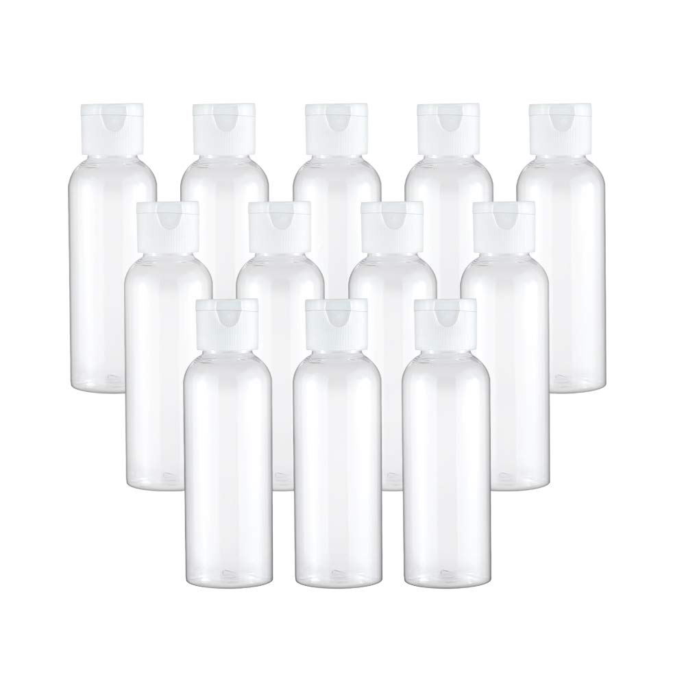3.4oz/100ml Clear Plastic Travel Bottles - Empty Squeeze Lotion Containers with Flip Cap for Shampoo, Conditioner & Toiletries | TSA Approved Leakproof Bottles for Air Travel, Gym & Camping Essentials