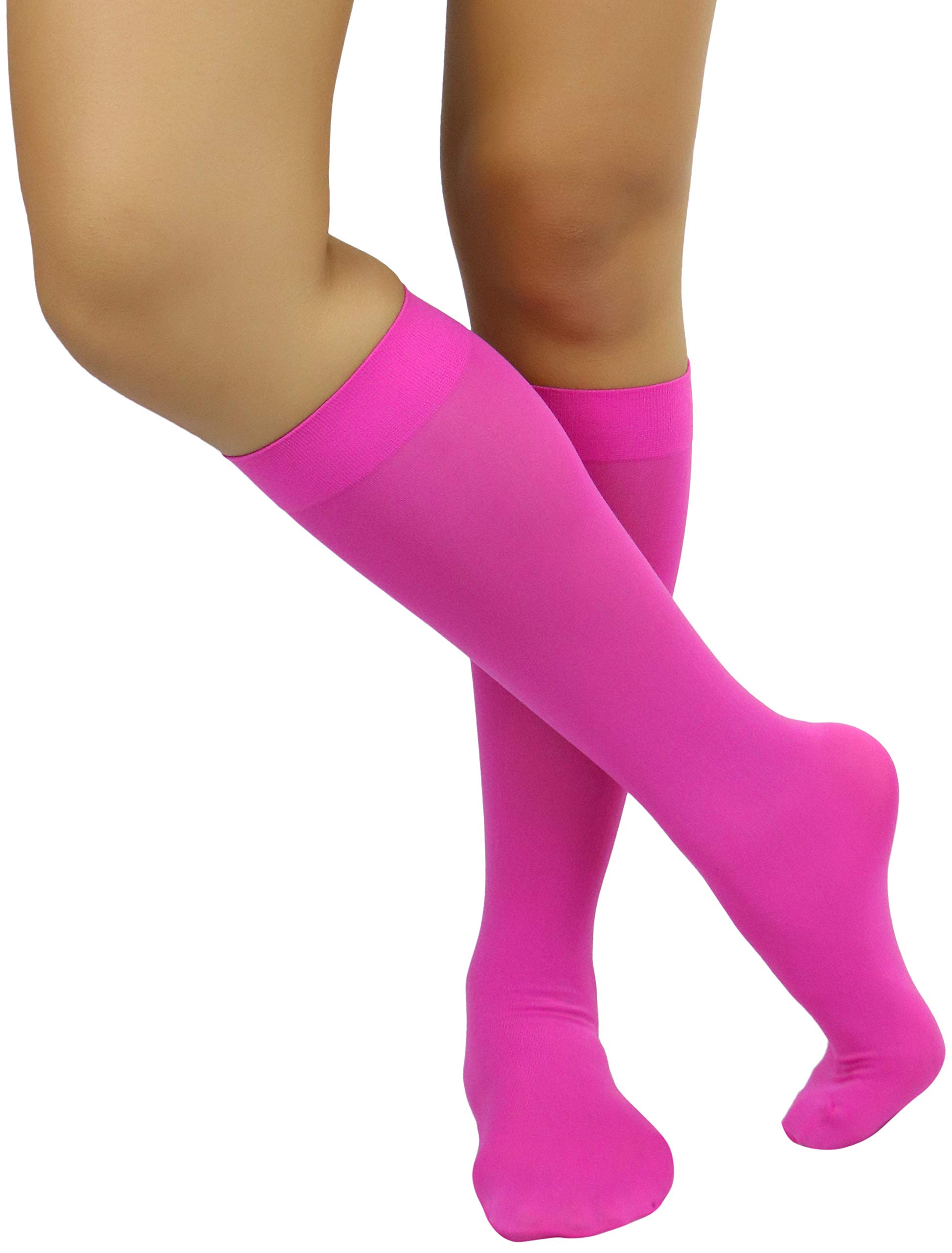 ToBeInStyle Women's Fashion Opaque Nylon Knee High Socks - Warm Winter Boot Socks for Women, Non-Slip Comfortable Crew Socks for Boots, Shoes & Casual Wear