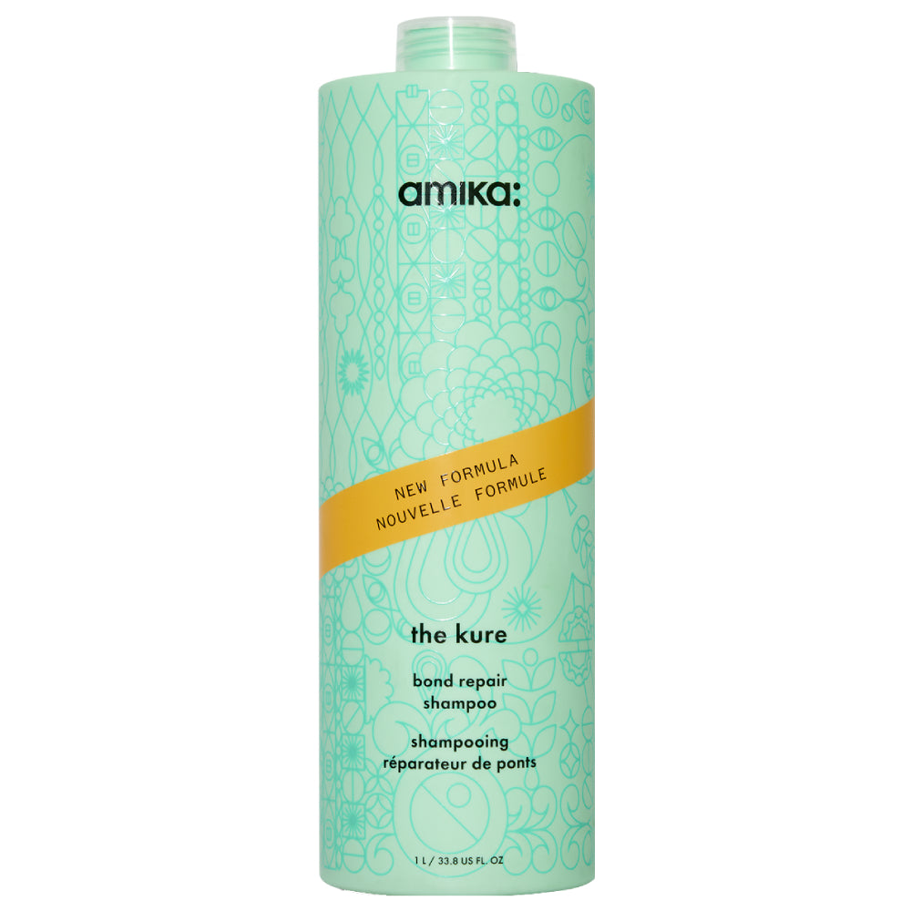 Amika The Kure Bond Repair Shampoo - Sulfate Free Hair Treatment for Damaged Hair | Strengthens & Repairs Dry, Brittle Hair - Perfect for Color Treated & Chemically Processed Hair