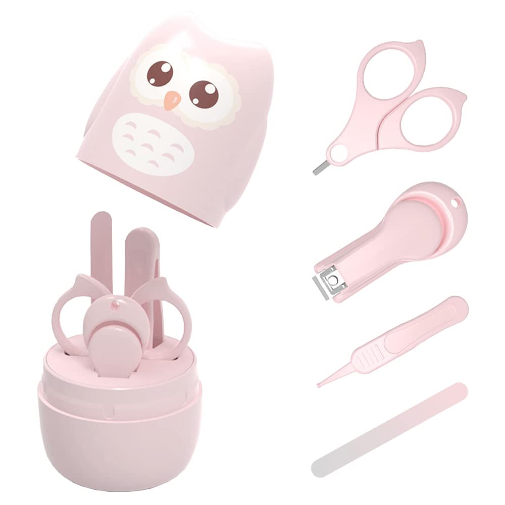 DZOZO Baby Nail Clipper Kit - 4-in-1 Baby Manicure & Pedicure Set with Nail Clippers, Scissors, File & Tweezers - Safe Infant Nail Care Grooming Tools for Newborns & Toddlers - Perfect for Home, Travel & Diaper Bag Essentials