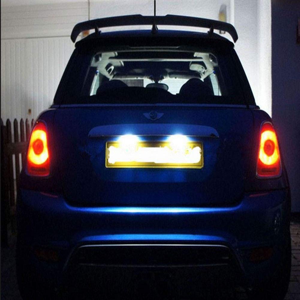 2PCS High Power LED License Plate Lights - Error Free 3528 SMD Bulbs for MINI Cooper R56 - Perfect for Night Driving & Enhanced Visibility