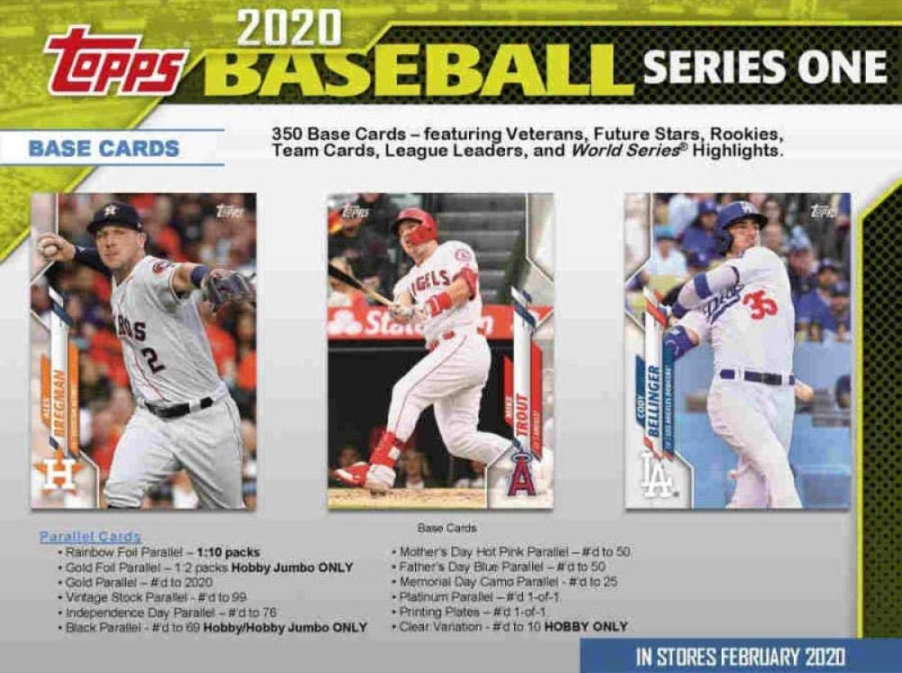 2020 Topps Series 1 Baseball Hobby Box - 24 Packs (14 Cards Each) + 1 Silver Pack & Guaranteed Auto/Relic Card - Perfect for Collectors, Fantasy Sports & Baseball Memorabilia Enthusiasts