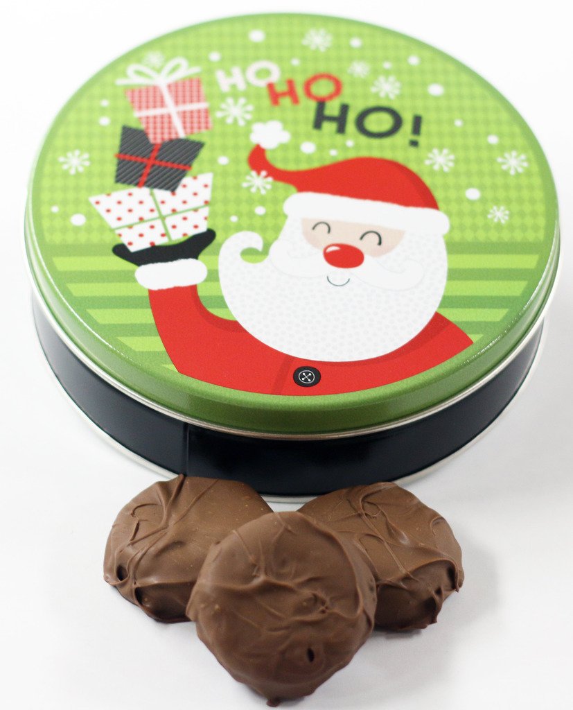 Scott's Cakes Milk Chocolate Covered Golden Creme Oreos - Holiday Gift Tin with Mini Santa & Presents | Perfect for Christmas Gifting, Office Treats & Festive Dessert Platters