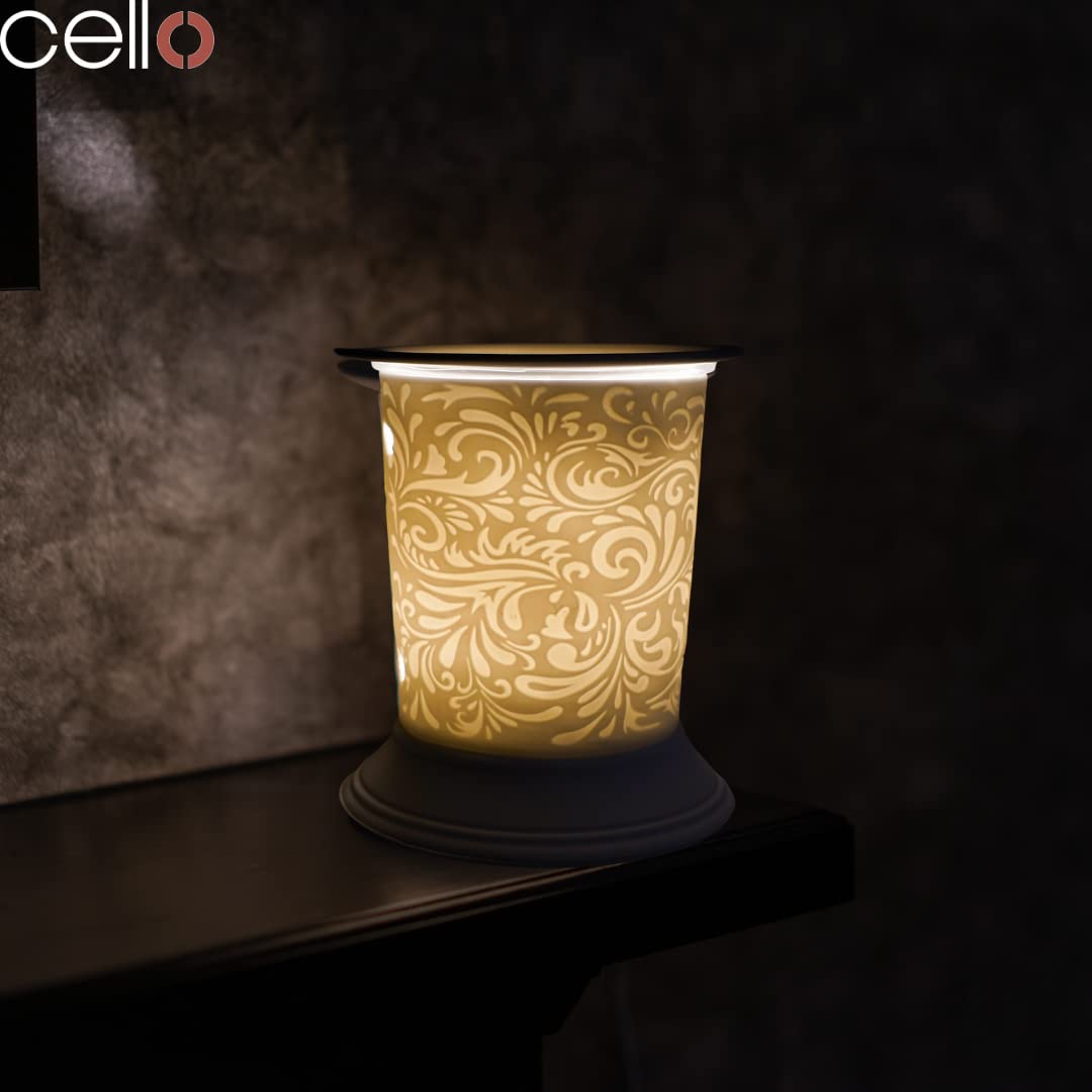 Premium Cello Electric Wax Warmer - Porcelain Aromatherapy Diffuser for Home & Office - Perfect for Relaxation, Stress Relief & Scented Wax Melts