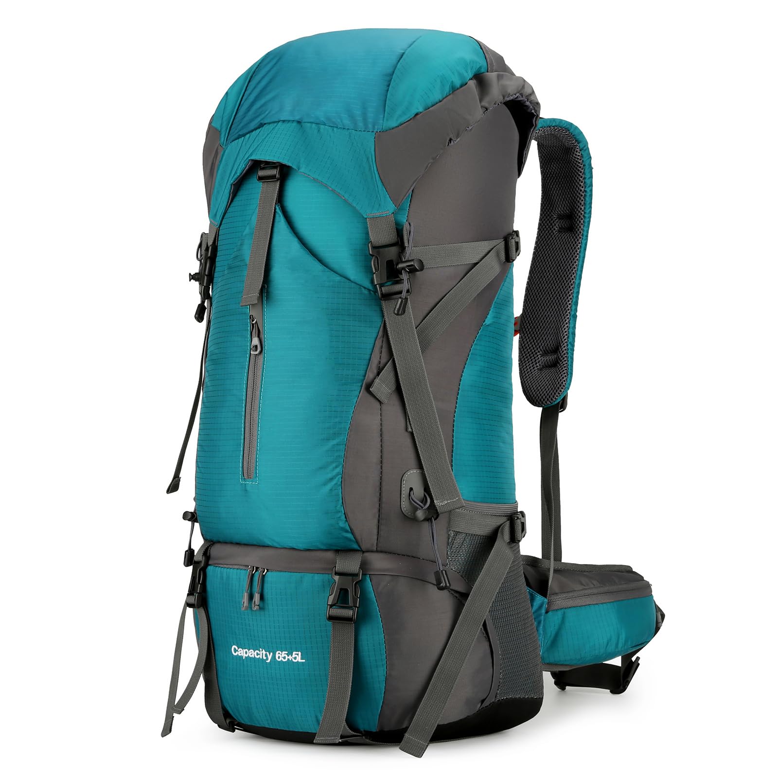 OKYUK 70L Waterproof Hiking Backpack - Lightweight Camping Backpack for Mountain Climbing, Outdoor Sports, Travel & Cycling - Durable Daypack with Rain Cover (Green, 70L) - Perfect for Weekend Adventures, Trekking & Backpacking Trips