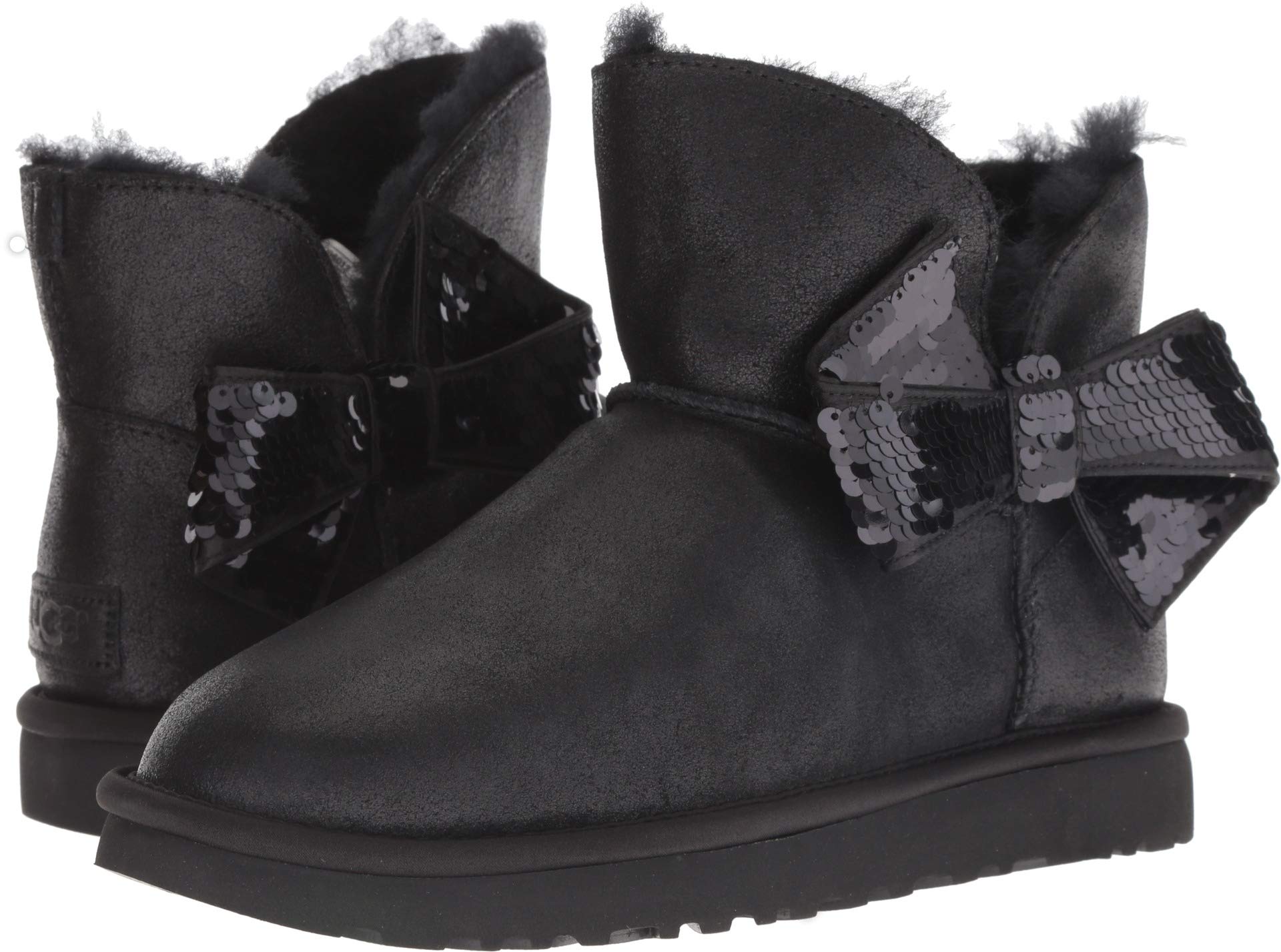 UGG Women's Mini Sequin Bow Fashion Boots - Waterproof Winter Snow Boots for Women, Comfortable & Stylish (Perfect for Holiday Parties, Christmas Gifts & Casual Outings)