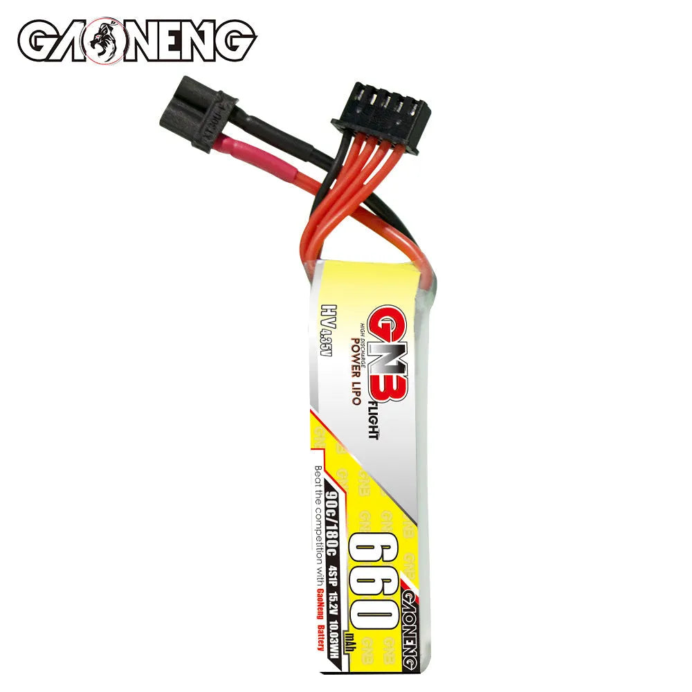 GAONENG GNB 4S 15.2V 660mAh 90C XT30 LiPo Battery Pack of 2 - High Performance RC Drone FPV Racing Battery for Quadcopters, Drones & RC Cars