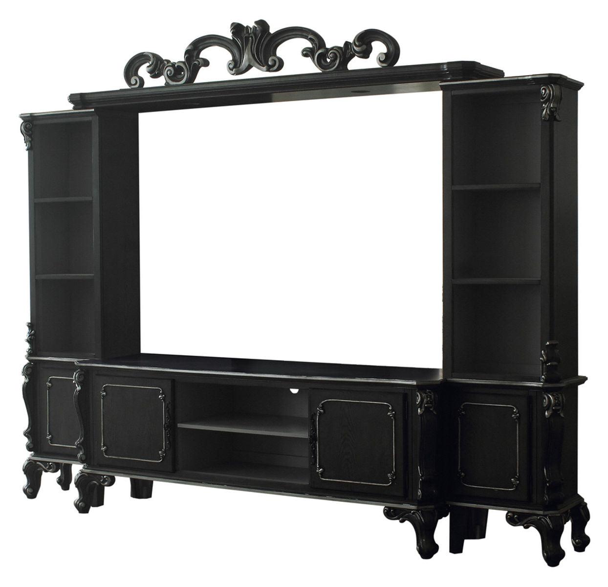 Acme Furniture Delphine TV Stand Entertainment Center - Charcoal Finish for Living Room, Home Theater & Media Storage